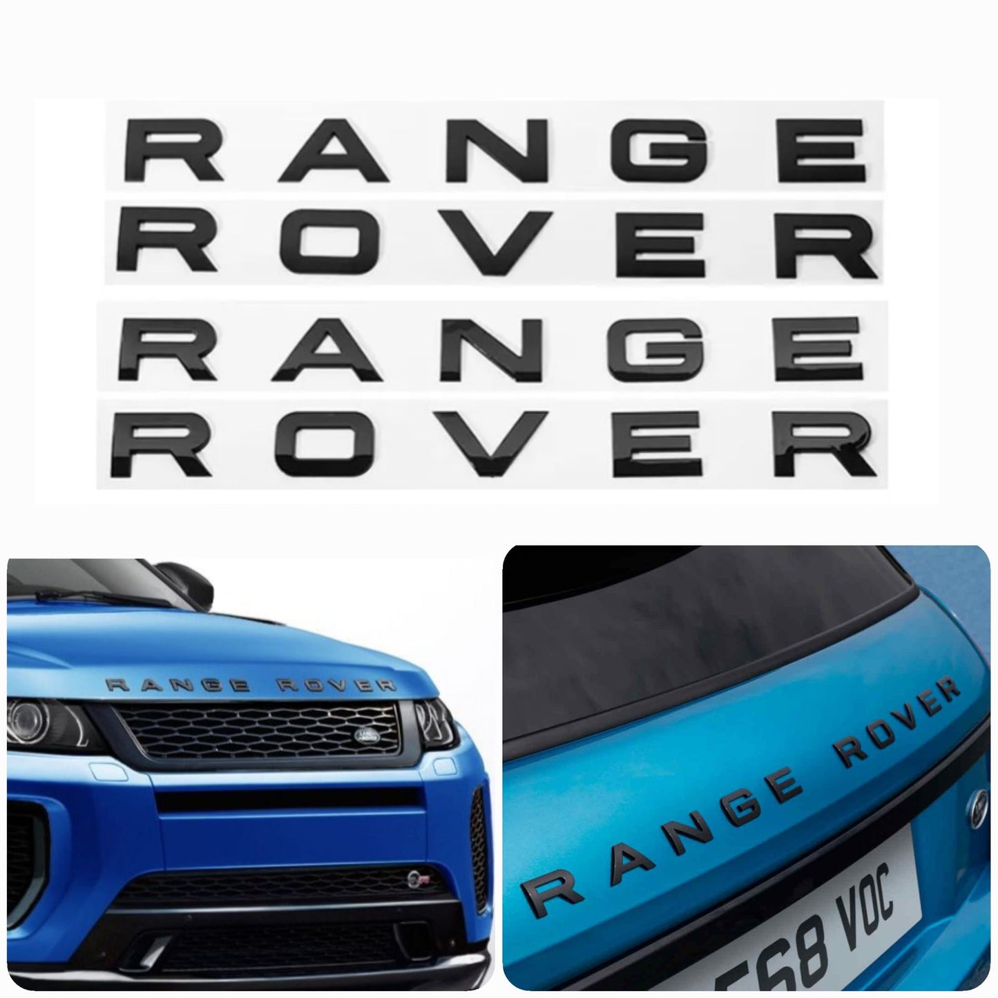 Letras RANGE ROVER negro mate o brillo
