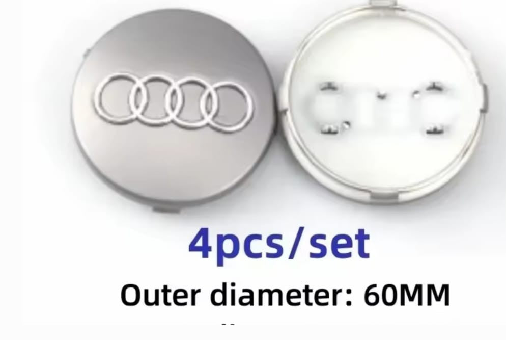 Audi 4 tapas buje gris o negro
