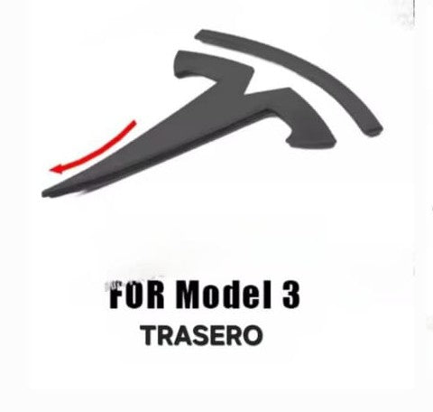 TESLA emblema o letras negro brillo