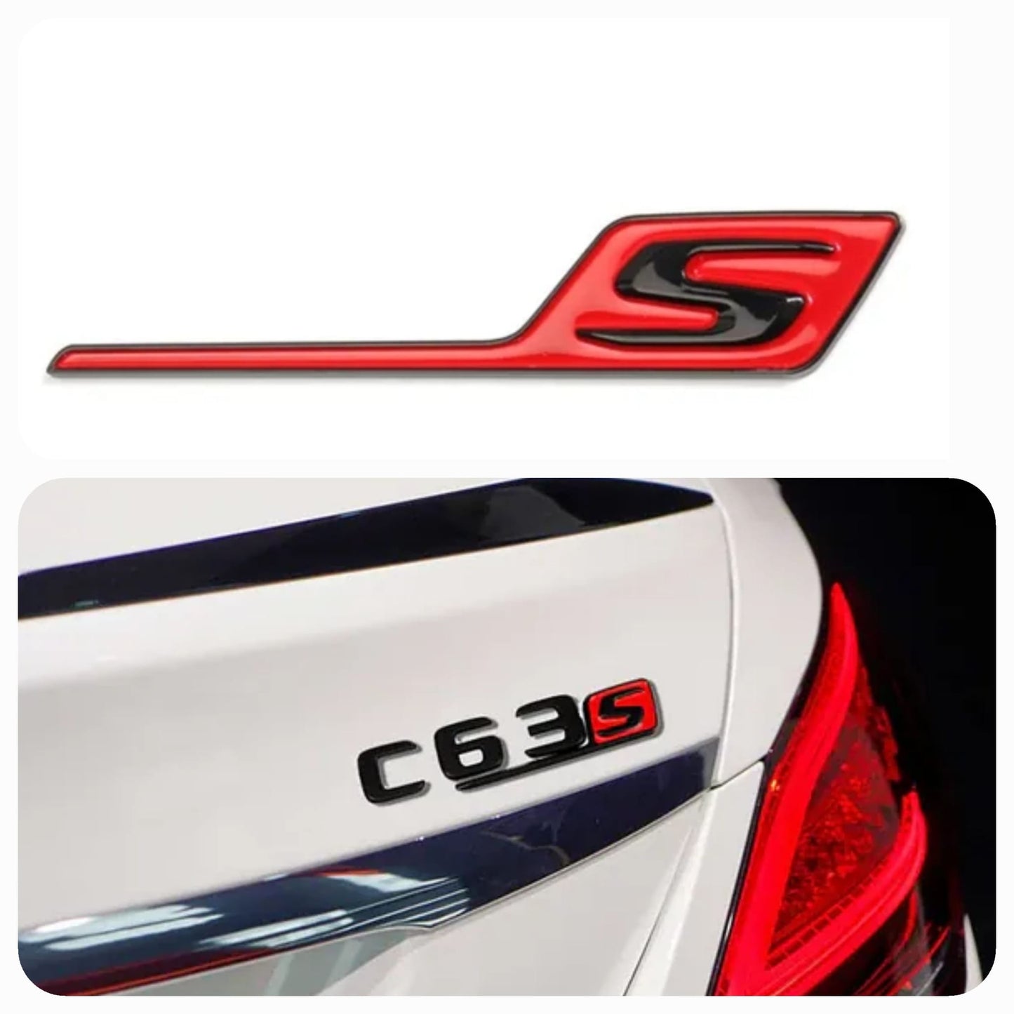 Emblema S Mercedes negro Brillo