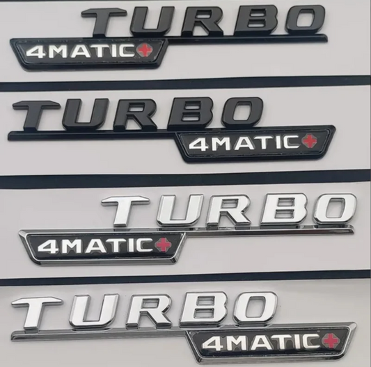 Emblema TURBO 4MATIC+ plata o negro