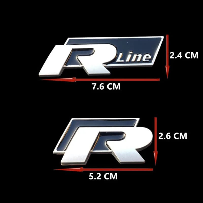 Emblema Rline R plata o negro trasero