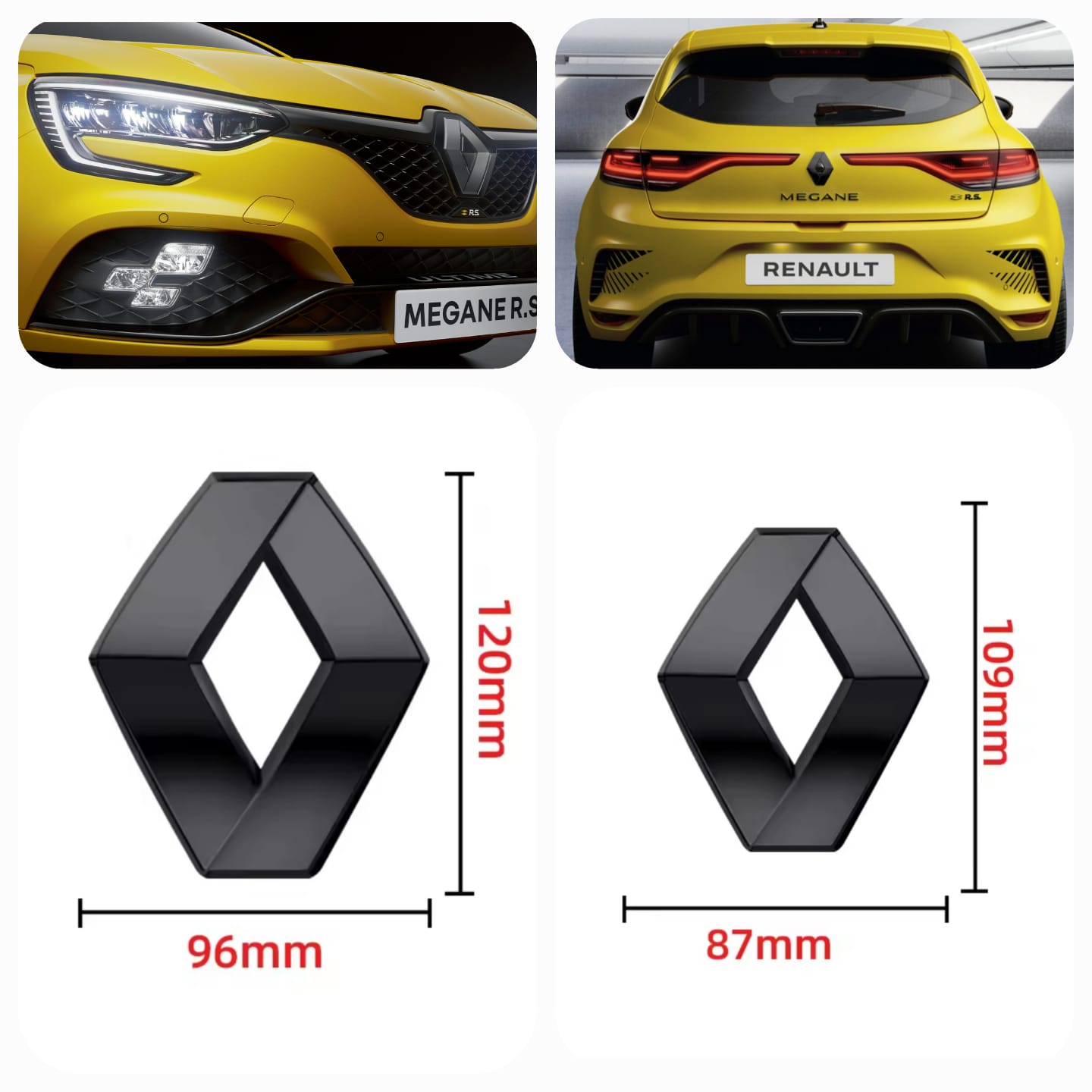 Renault emblema negro brillo