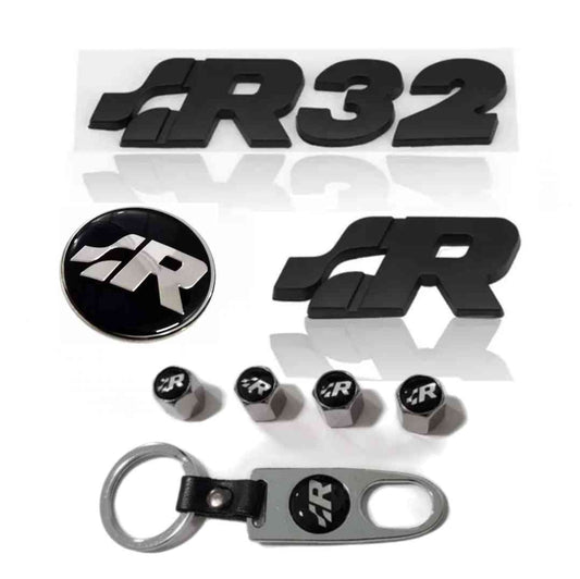 Emblema R32, R,volante o llavero tapones
