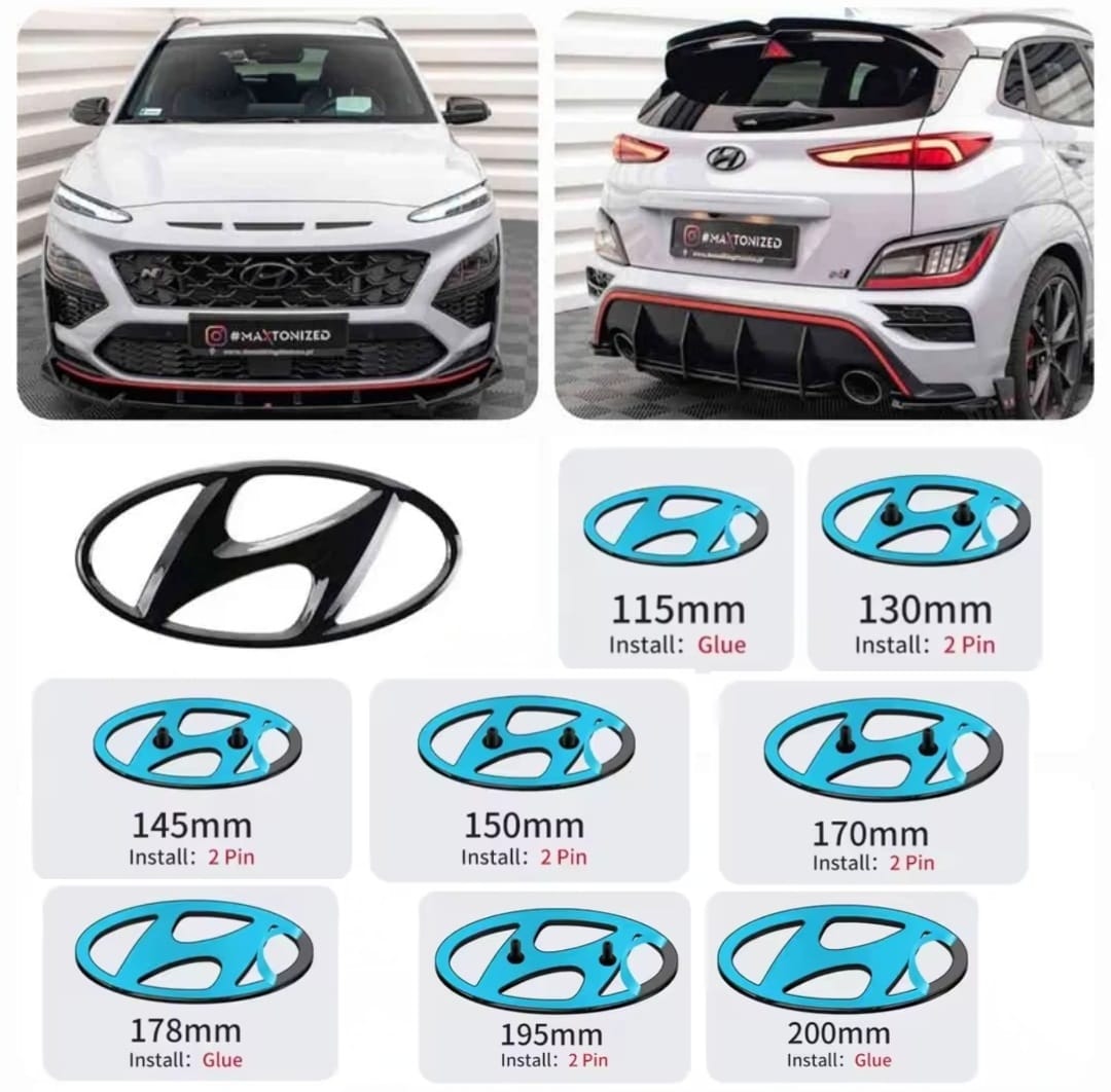 Hyundai emblema Negro Brillo