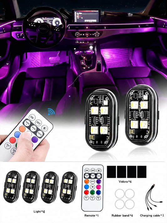 4 Luces ambiente inalambrico RGB
