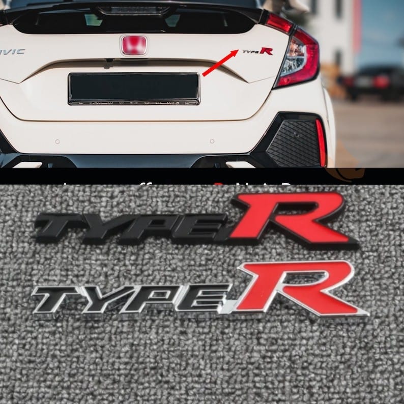 Emblema Type R honda trasero o negro