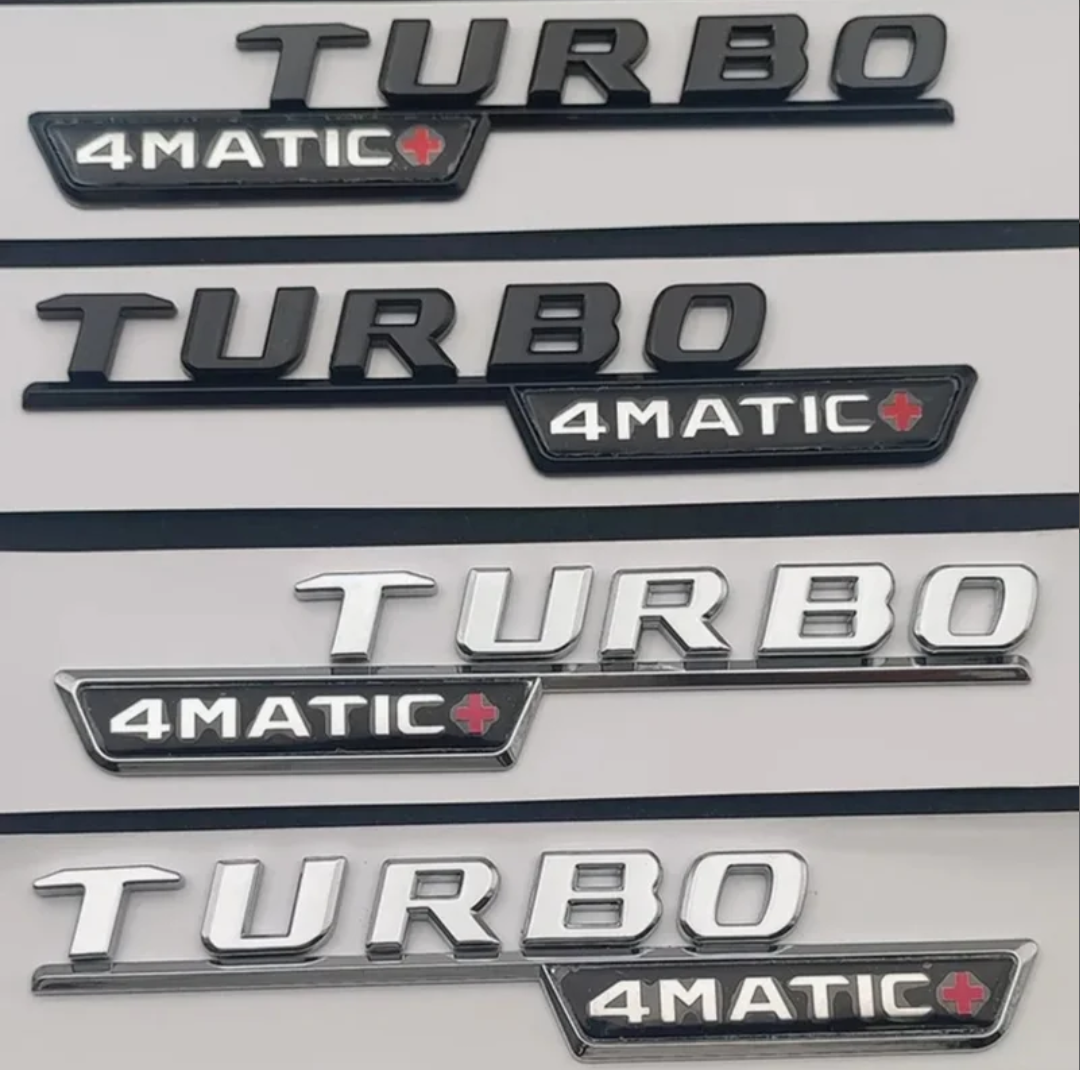 Emblema TURBO 4MATIC+ plata o negro