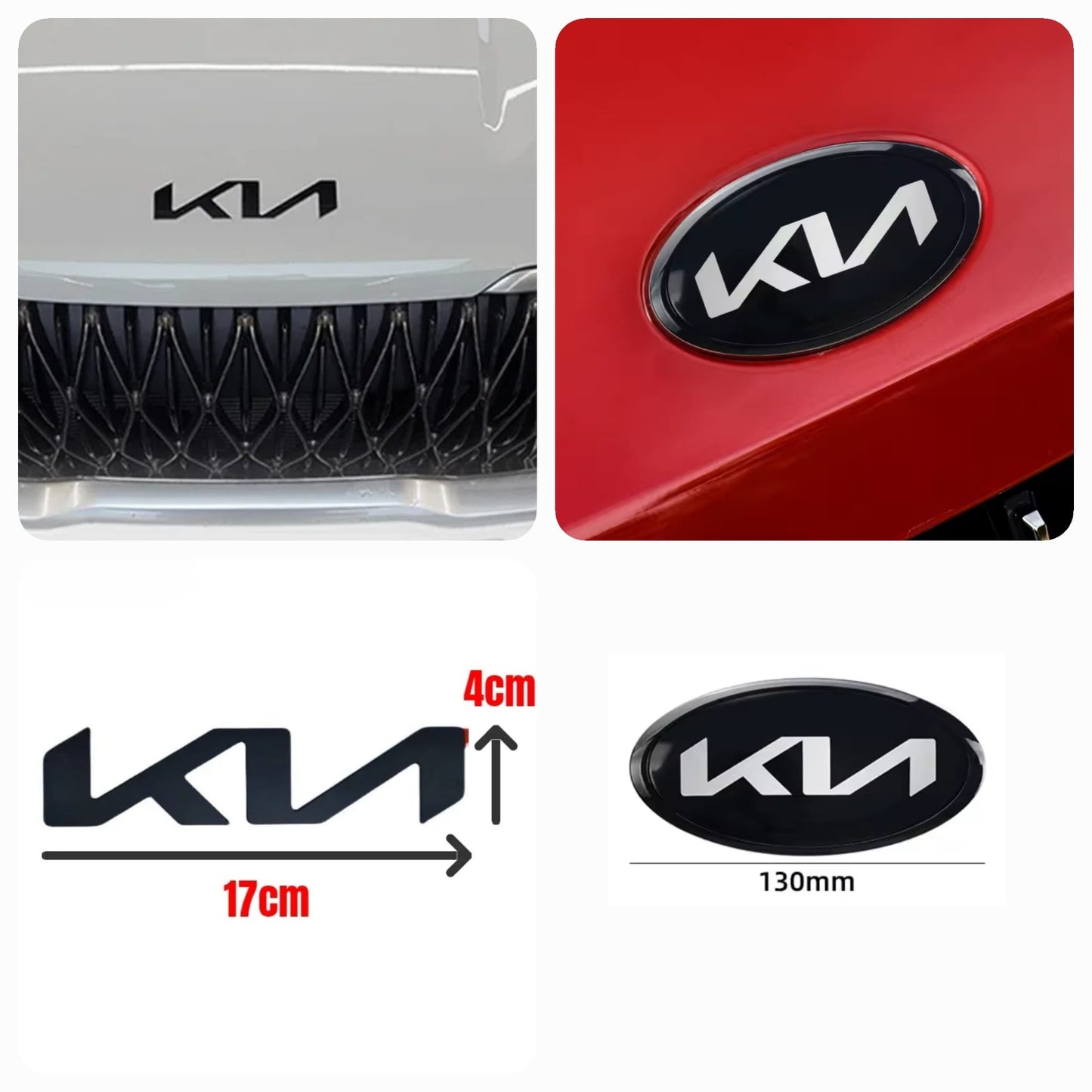 KIA emblema o letras negro brillo